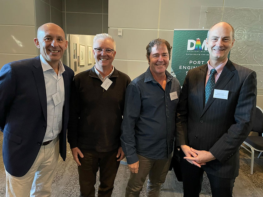Pictured at the Wollongong HIPP event: (from left) Paul Kennedy, Guardian Geomatics; Karl Perry, Woodside Energy; Robin Beaman, James Cook University; Richard Cullen, Department of Defence. 